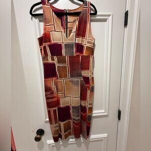 Geometric Patterned Sleeveless Dress